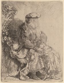 Abraham Caressing Isaac, c. 1637. Creator: Rembrandt Harmensz van Rijn