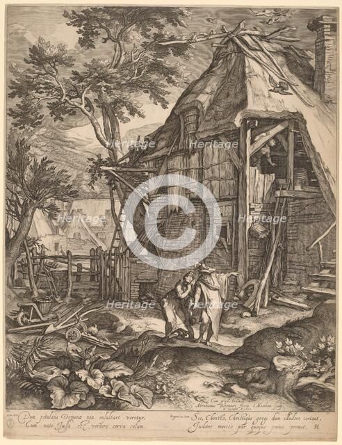 Abraham Casting Out Hagar, 1603. Creator: Jacob Matham.