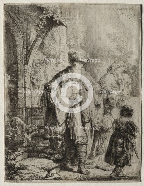 Abraham Casting out Hagar and Ishmael, 1637. Creator: Rembrandt van Rijn (Dutch, 1606-1669).