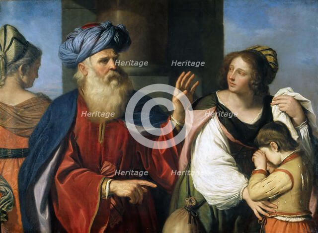 Abraham Casting out Hagar and Ishmael, 1657. Creator: Guercino (1591-1666).