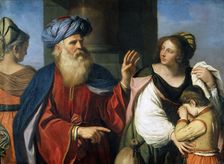 Abraham Casting out Hagar and Ishmael, 1657. Creator: Guercino (1591-1666)