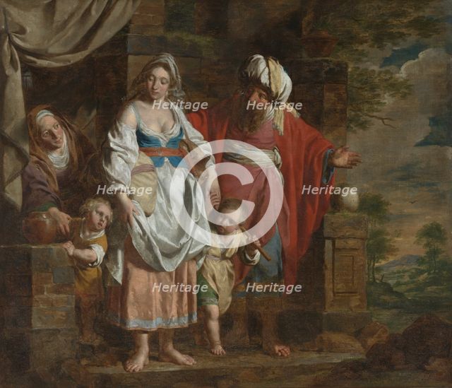 Abraham Casting Out Hagar and Ishmael, 1781. Creator: Pieter-Jozef Verhaghen.