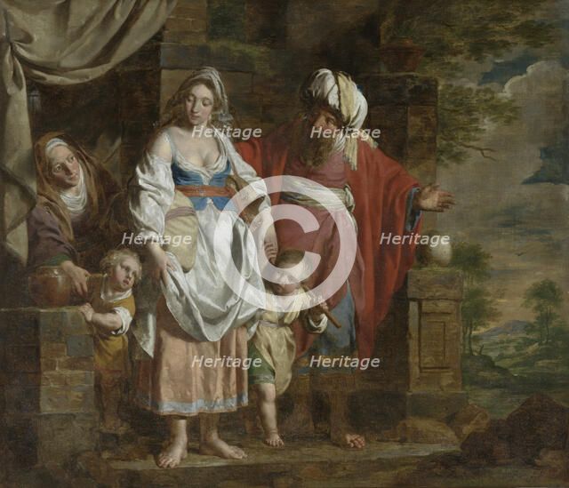 Abraham Casting Out Hagar and Ishmael, 1781. Creator: Pieter-Jozef Verhaghen.