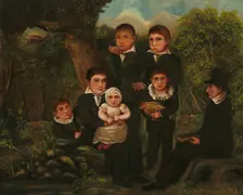 Abraham Clark and His Children, 1822. Creator: J. H.