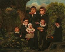 Abraham Clark and His Children, 1822. Creator: J. H.