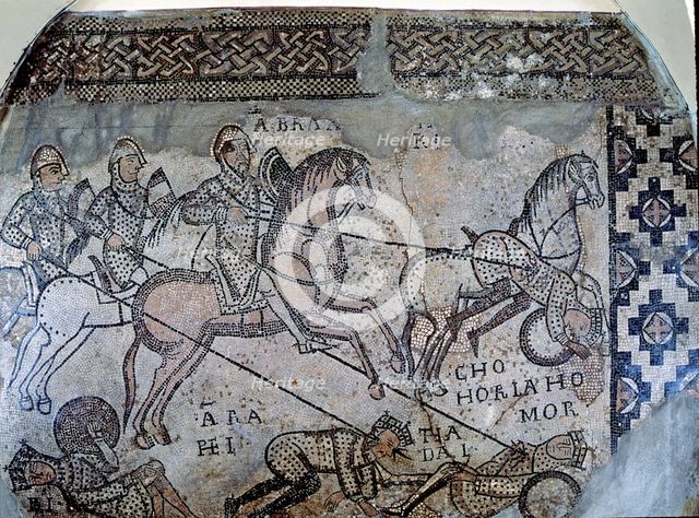 Abraham defeating the Elamites, mosaic on the walls of the ambulatory of the church of San Evasio…