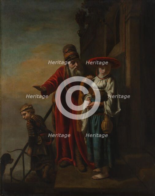 Abraham Dismissing Hagar and Ishmael, 1653. Creator: Nicolaes Maes.