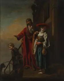 Abraham Dismissing Hagar and Ishmael, 1653. Creator: Nicolaes Maes