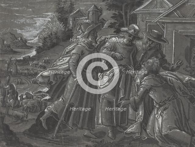 Abraham Entertaining the Angels [verso], c. 1600. Creator: Unknown.