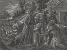 Abraham Entertaining the Angels [verso], c. 1600. Creator: Unknown