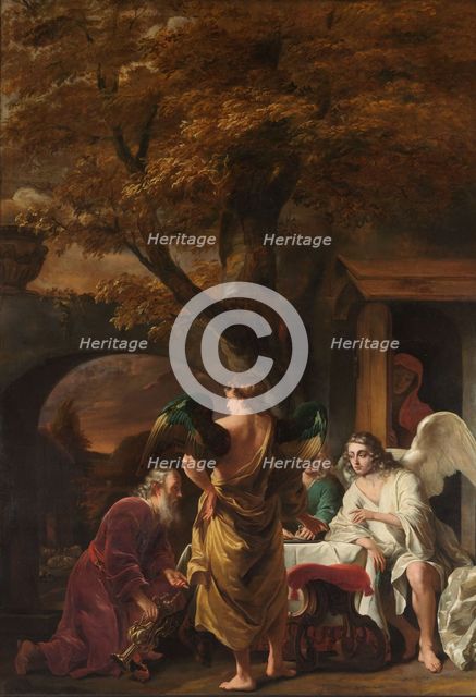 Abraham Entertaining the Three Angels, 1660-1663. Creator: Ferdinand Bol.