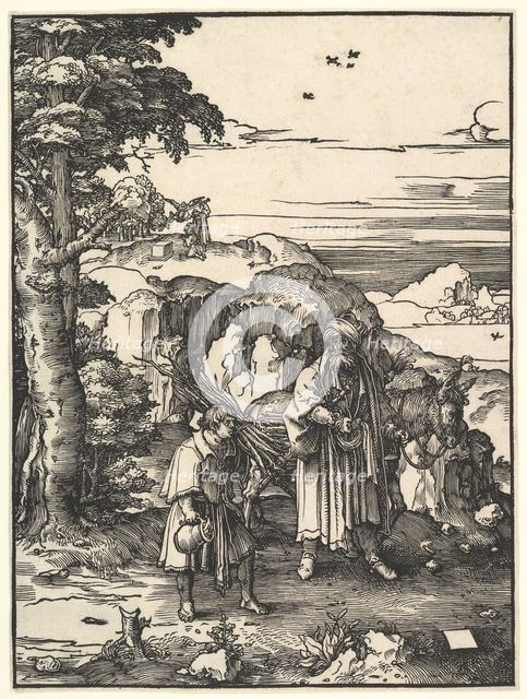 Abraham Going to Sacrifice Isaac, 1517-19. Creator: Lucas van Leyden.