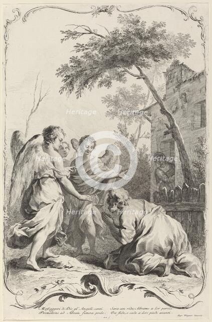 Abraham Kneeling before the Three Angels, c. 1745. Creator: Joseph Wagner.