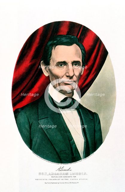 Abraham Lincoln (1809-65), c1865. Artist: Currier and Ives