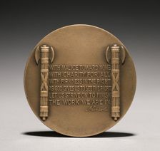Abraham Lincoln Medal (reverse), 1900s. Creator: Charles Calverley (American, 1833-1914)
