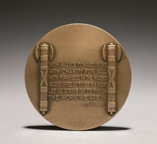 Abraham Lincoln Medal (reverse), 1900s. Creator: Charles Calverley (American, 1833-1914)