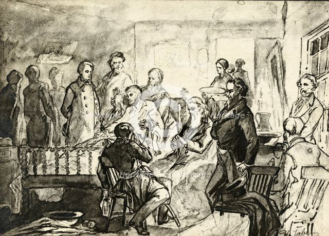 Abraham Lincoln on his Death Bed, c. 1865.