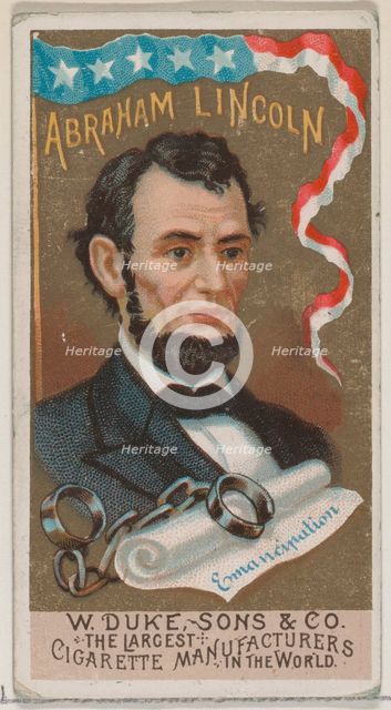 Abraham Lincoln, from the series Great Americans (N76) for Duke brand cigarettes, 1888., 1888. Creator: Unknown.