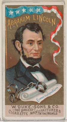 Abraham Lincoln, from the series Great Americans (N76) for Duke brand cigarettes, 1888., 1888. Creator: Unknown