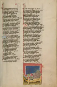 Abraham Making Love to Hagar; Weltchronik, about 1400-1410. Creator: Unknown
