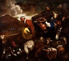 Abraham on the way to Canaan. Creator: Castiglione, Giovanni Benedetto (1610-1665)