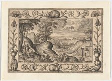 Abraham's Sacrifice of Isaac, from Landscapes with Old and New Testament Scenes and Hunting..., 1584 Creator: Adriaen Collaert