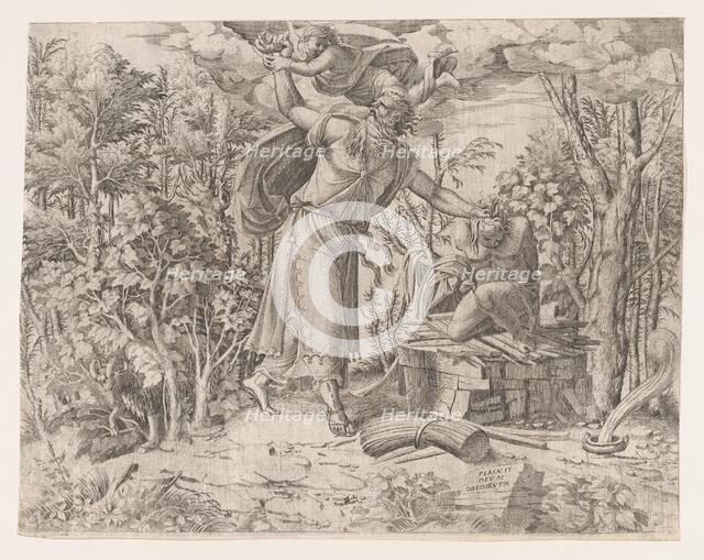 Abraham Sacrificing Isaac, 1535-55. Creator: Jean Mignon.
