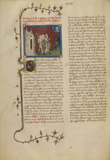 Abraham, Sarah, and Lot, about 1360-1370. Creator: Master of Jean de Mandeville