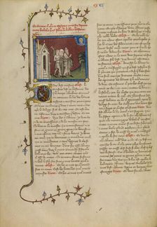 Abraham, Sarah, and Lot, about 1360-1370. Creator: Master of Jean de Mandeville
