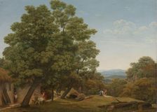 Abraham serving the three Angels, 1807. Creator: Jacob Wilhelm Mechau