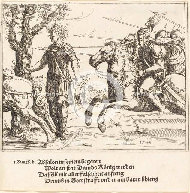 Absalom Slain by Joab, 1548. Creator: Augustin Hirschvogel.