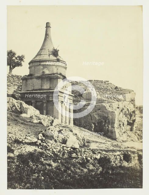 Absalom's Tomb, Jerusalem, 1857. Creator: Francis Frith.