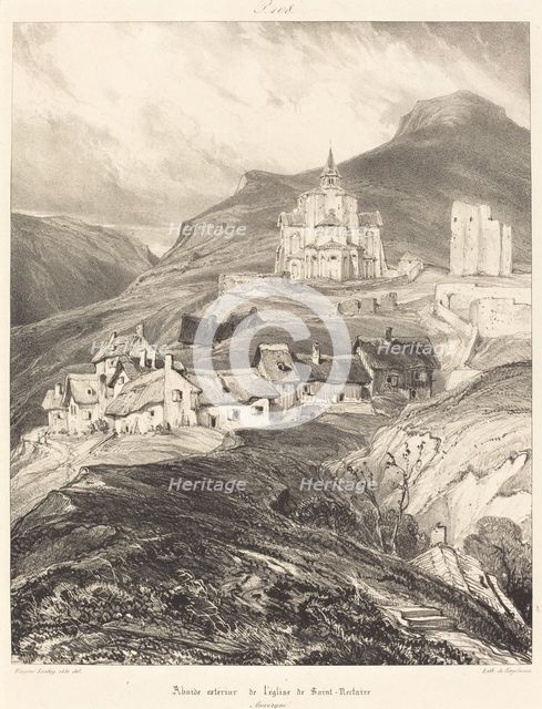 Abside de l'église de Saint-Nectaire, 1831. Creator: Eugene Isabey.
