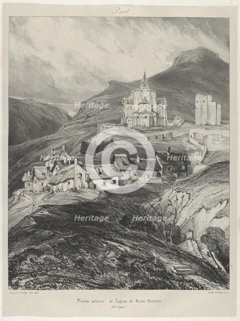 Abside extérieur de l'église Saint-Nectaire, 1831. Creator: Godefroy Engelmann.