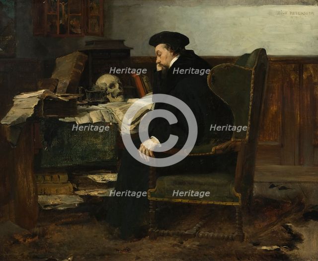 Absorbed in his Studies, 1874. Creator: Eilif Peterssen.