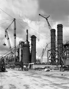 Absorption towers being installed, Coleshill Coal preparation plant, Warwickshire, 1962.6th July Creator: Michael Walters