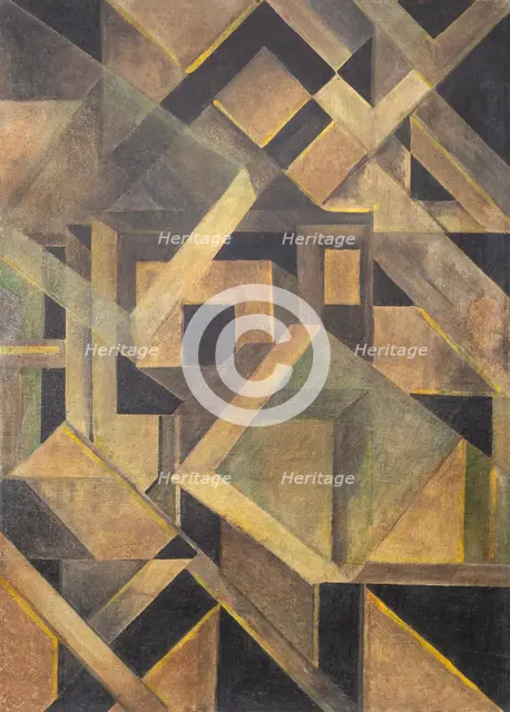 Abstract Composition with Crystalline Forms, c. 1920. Creator: Matyushin, Mikhail Vasilyevich (1861-1934).
