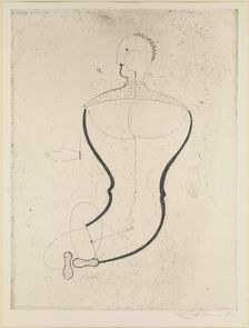 Abstract figure to the left, 1923. Creator: Schlemmer, Oskar (1888-1943)