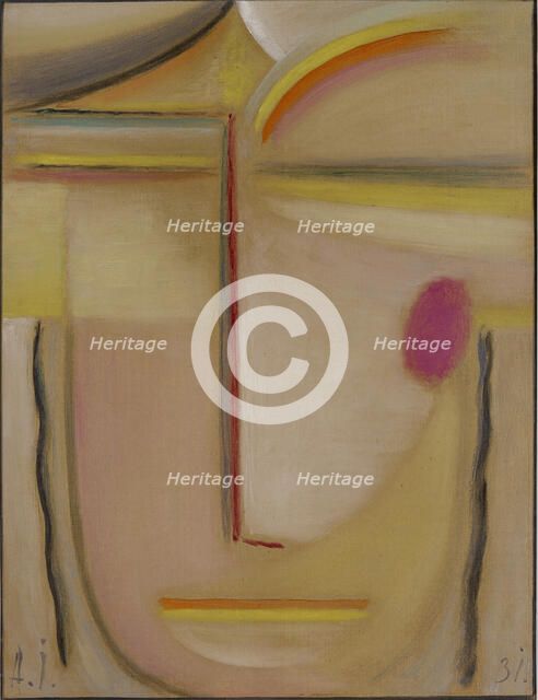 Abstract Head: Gold and Pink, 1931. Creator: Javlensky, Alexei, von (1864-1941).