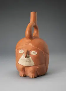 Abstract Portrait Vessel of a Ruler with Head reasing on Legs, 100 B.C./A.D. 500. Creator: Unknown