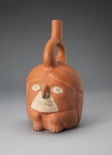 Abstract Portrait Vessel of a Ruler with Head reasing on Legs, 100 B.C./A.D. 500. Creator: Unknown