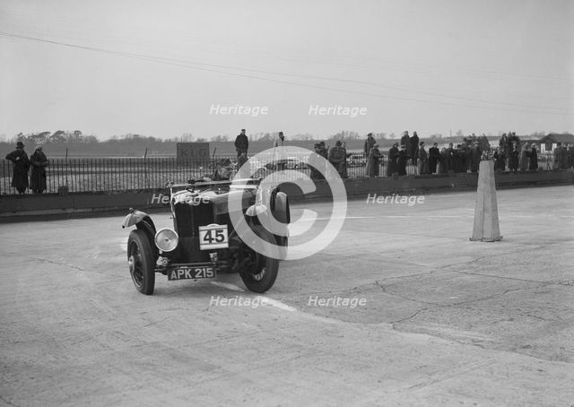 AC 16/66 competing in the JCC Rally, Brooklands, Surrey, 1939. Artist: Bill Brunell.
