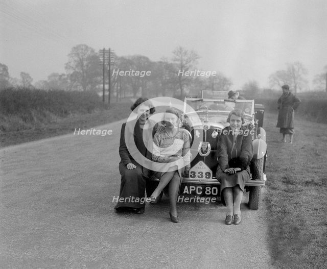 AC 4-seater tourer of Kitty Brunell, winner of Class 2 in the RAC Rally, 1933. Artist: Bill Brunell.