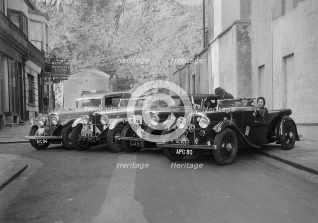AC cars at the RAC Rally, 1933. Artist: Bill Brunell.