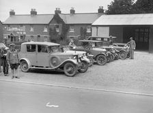 AC Acedes saloon of Mrs V Bruce and Amilcar of P Saltmarshe, Bournemouth Rally, 1928. Artist: Bill Brunell