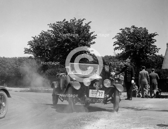 AC Acedes Six open tourer of J Mollart competing in the B&HMC Brighton Motor Rally, 1930. Artist: Bill Brunell.
