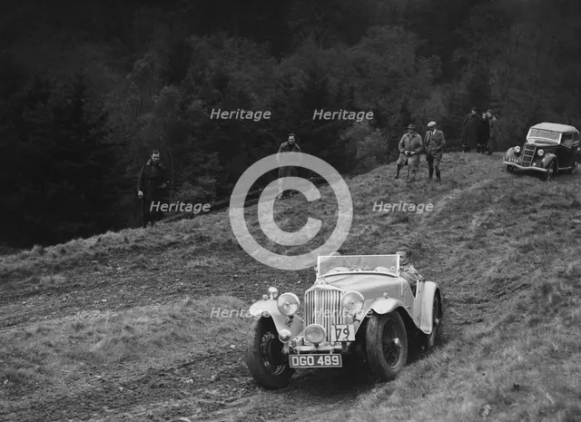 AC of LP Jaques competing in the MCC Edinburgh Trial, Roxburghshire, Scotland, 1938. Artist: Bill Brunell.