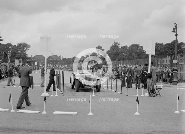 AC of LP Jaques competing in the South Wales Auto Club Welsh Rally, 1937 Artist: Bill Brunell.