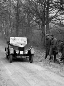 AC tourer competing in the Sunbeam Motor Car Club Bognor Trial, 1929. Artist: Bill Brunell