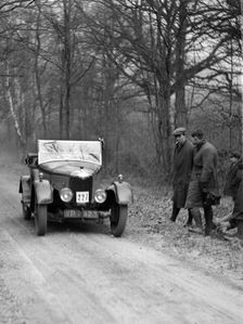 AC tourer competing in the Sunbeam Motor Car Club Bognor Trial, 1929. Artist: Bill Brunell